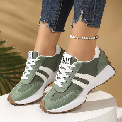 Gestreifte Freizeit-Sneaker CloudLane | Grün