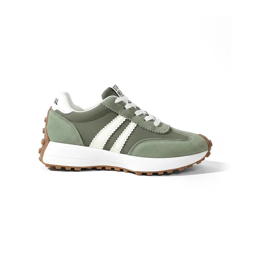 Gestreifte Freizeit-Sneaker CloudLane | Grün