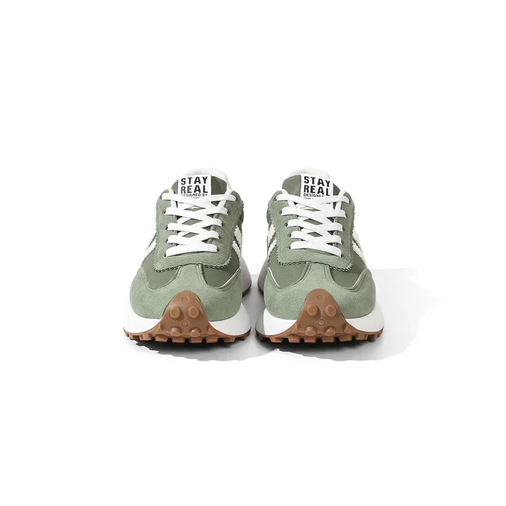 Gestreifte Freizeit-Sneaker CloudLane | Grün