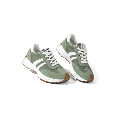 Gestreifte Freizeit-Sneaker CloudLane | Grün