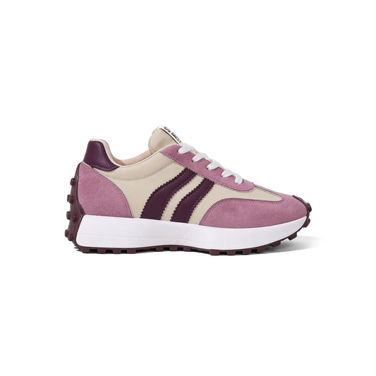 Gestreifte Freizeit-Sneaker CloudLane | Rosa