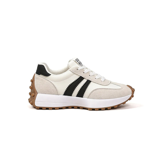 Gestreifte Freizeit-Sneaker CloudLane | Weiß