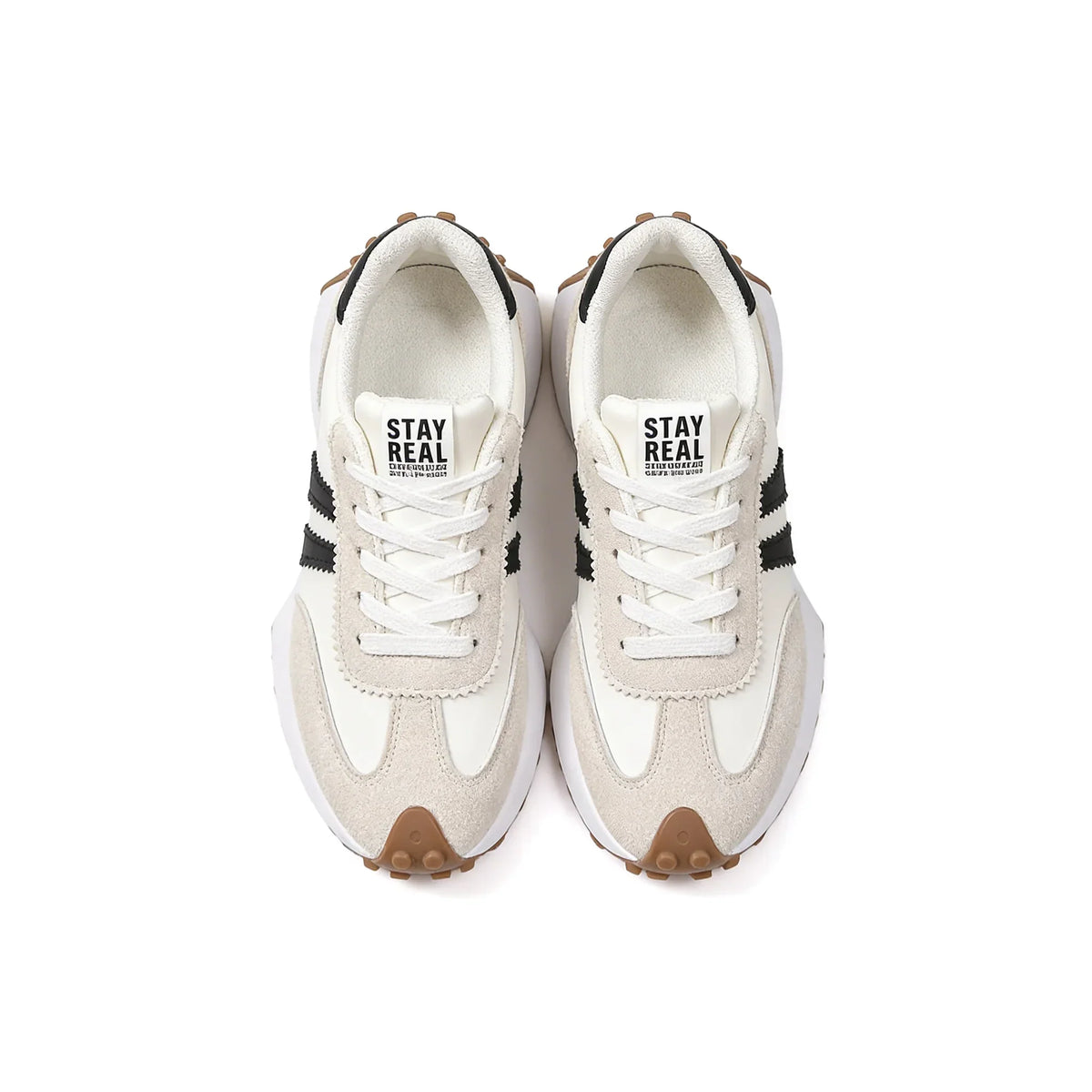 Gestreifte Freizeit-Sneaker CloudLane | Weiß