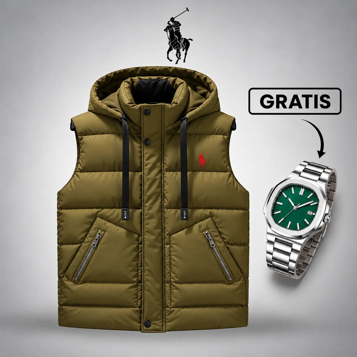 Herren-Steppweste™ + GRATIS Uhr